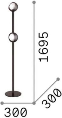 Ideal Lux Pt2 LED Stehleuchte H169.5cm. Schwarz