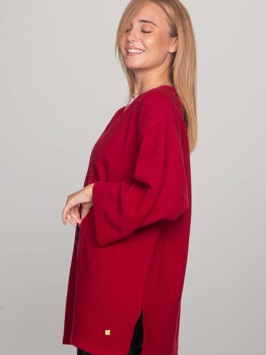 Women's Cardigan Dark Red