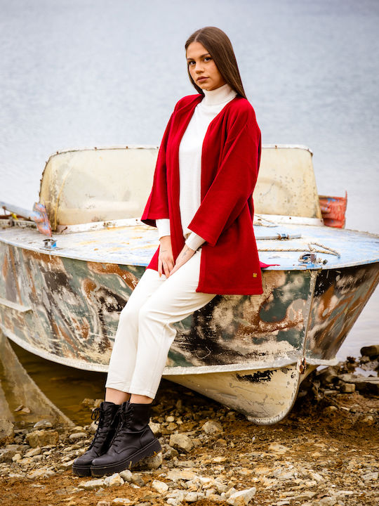 Women's Cardigan Dark Red