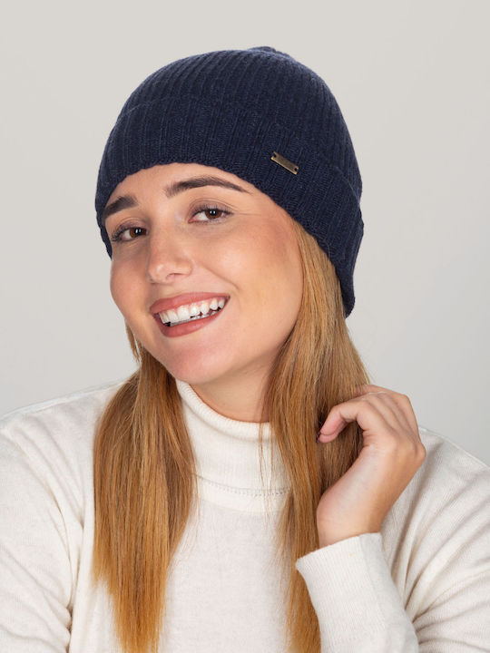 Beanie Γυναικείος Σκούφος Πλεκτός σε Navy Μπλε χρώμα