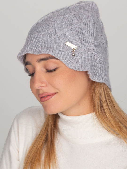 Beanie Γυναικείος Σκούφος Πλεκτός σε Γκρι χρώμα