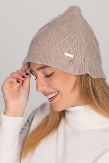 Beanie Γυναικείος Σκούφος Πλεκτός σε Μπεζ χρώμα