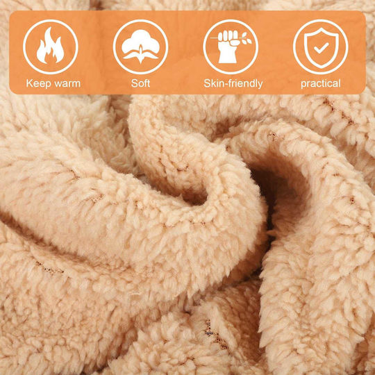 Winter Beanie Frauen Fleece Beanie Gestrickt in Braun Farbe