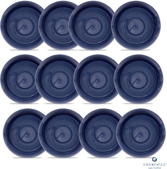 Churchill 1795 Stonecast Patina Plate Shallow made of Porcelain Blue 26cm 12pcs
