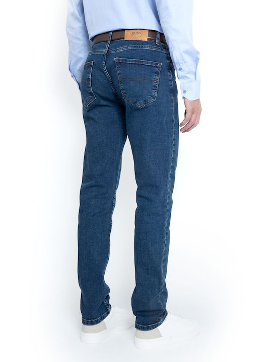 Ανδρικό Παντελόνι Τζιν με Relaxed Straight Εφαρμογή Μπλε