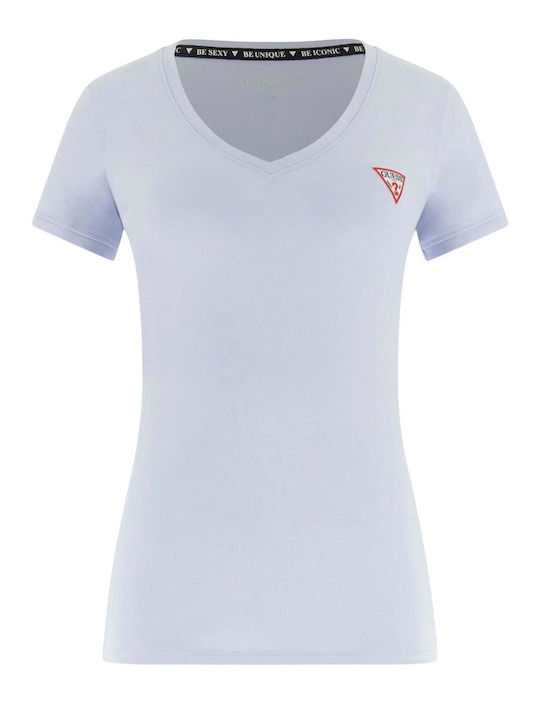 Women's Cotton Blouse with Spaghetti Straps Light Blue