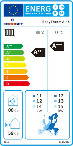 Econset Easytherm Pompa de căldură 15.5kW Cu o singură fază 55°C Monoblock