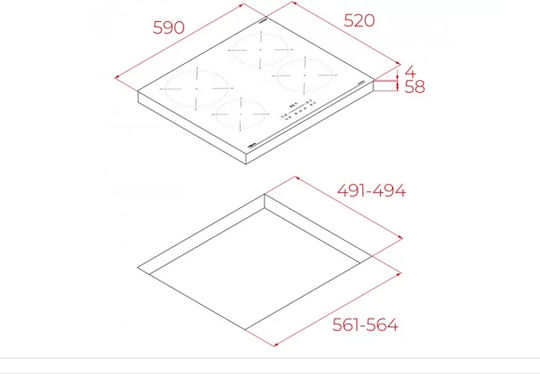 Teka Επαγωγική Εστία Αυτόνομη 59x52εκ.