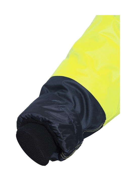 Active Gear Μπουφάν Εργασίας Ανακλαστικό Θερμαινόμενο Softshell Ψύχους με Κουκούλα Κίτρινο