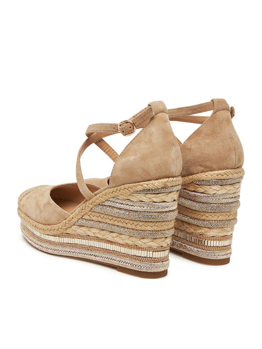 Damenplattformen Beige