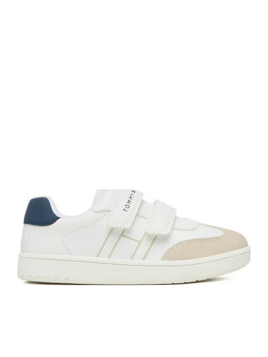 Kids Sneakers with Hoop & Loop Closure White