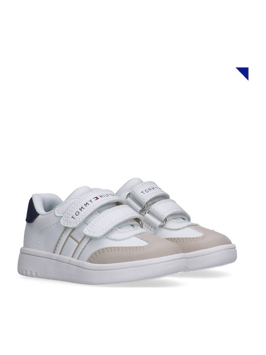 Kids Sneakers with Hoop & Loop Closure White