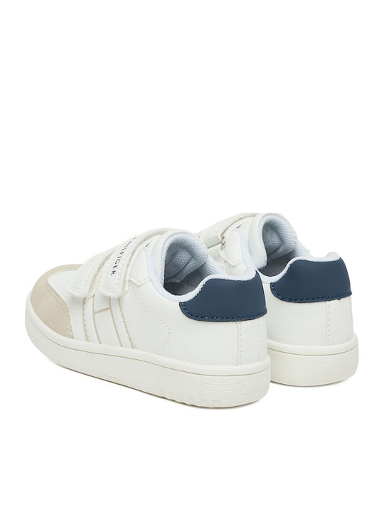 Kids Sneakers with Hoop & Loop Closure White