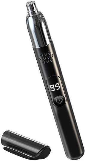 Avizar Compact Usb Rechargeable 3w Nose Hair Trimmer Digital Display Black