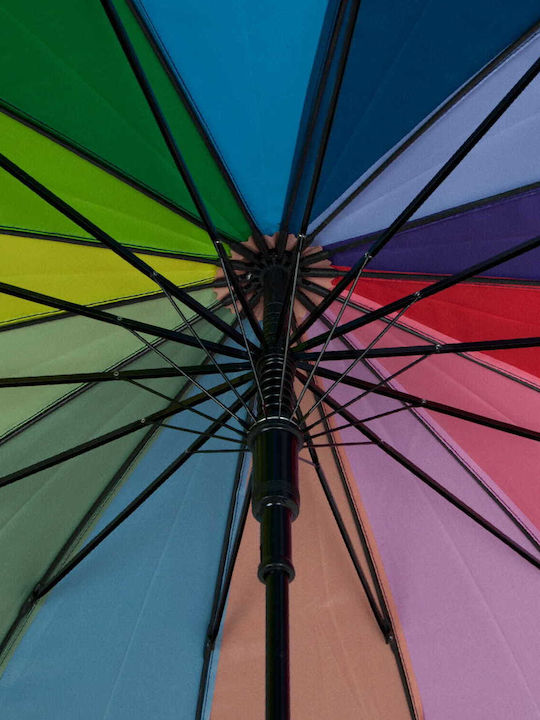 Blue Drop Αυτόματη Ομπρέλα Βροχής με Μπαστούνι Μπλε