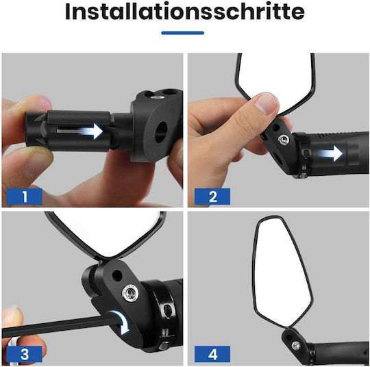 Bicycle Handlebar Mirror 360° Left & Right Black