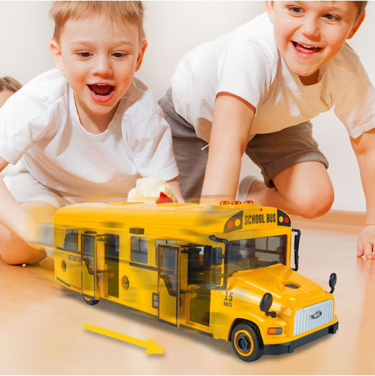 Interactive Bus Composed 48 Assembleable Pieces Sound Light Effects Doors Windows That Open Screwdriver Included 36.7 X 12 X 8.8 Cm School Bus
