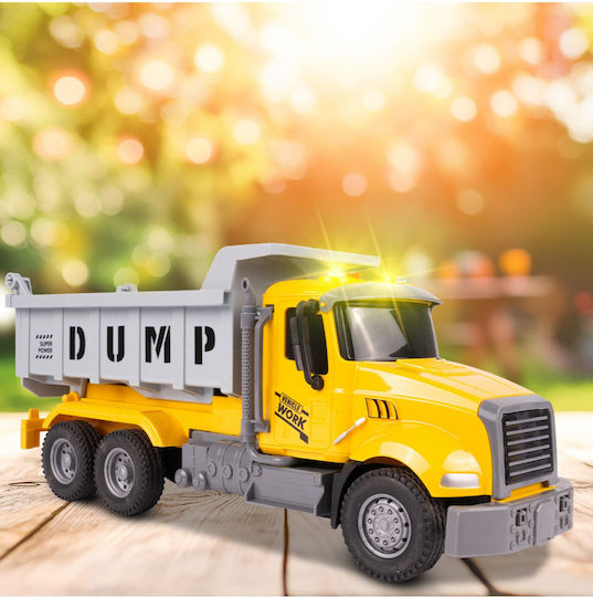 Interactive Dump Truck Children Realistic Design Movable Wheels Sound Light Effects Size 30 X 12.7 X 8.8 Cm