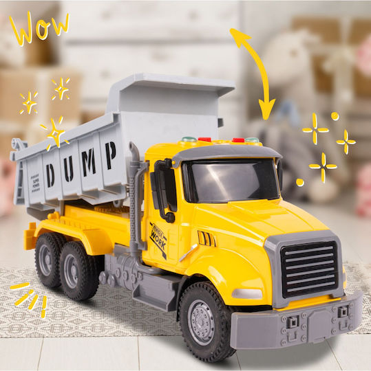Interactive Dump Truck Children Realistic Design Movable Wheels Sound Light Effects Size 30 X 12.7 X 8.8 Cm