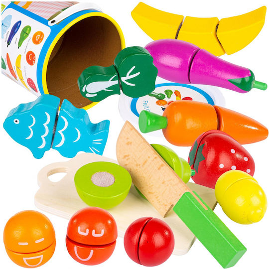Kinderplay Joc cu fructe și legume din lemn 14buc