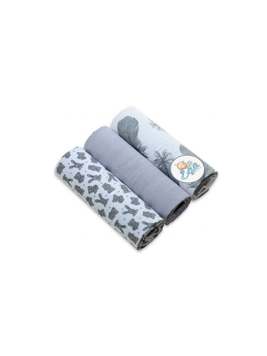 Ega Cotton Changing Pads Gray 60x80cm. 3pcs