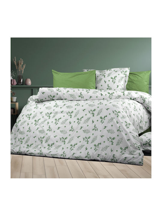 Dimcol Παπλωματοθήκη Βαμβακερή Μονή 160x240 Μυρτώ 351 Green 351