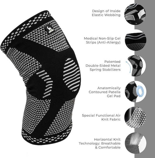 Compression Gel & Lateral Supports – Set of 2 XL Elastic Knee Braces X001U5NUNV