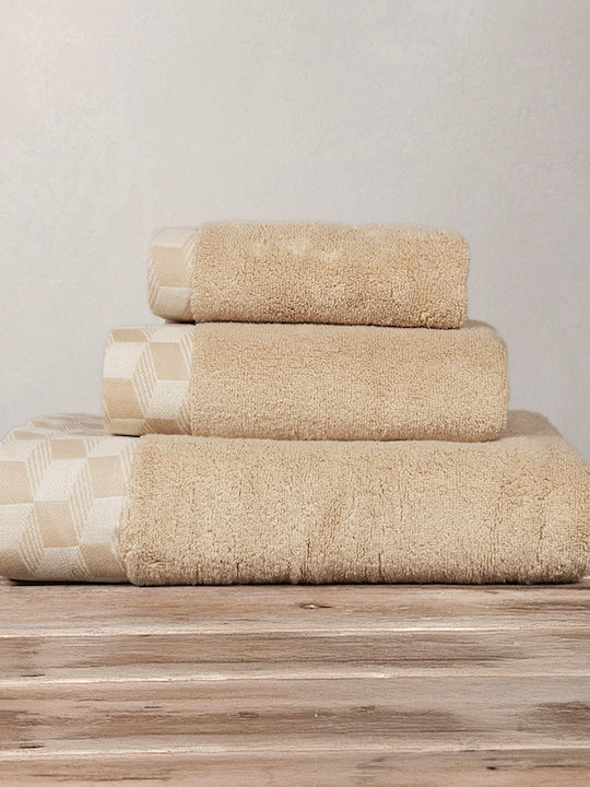 Nima Prosop de mână Luxe 40x60cm. Bej muștar Greutate 600gr/m²