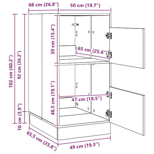 vidaXL Cabinet de baie Mobilier pentru baie L50xA68xÎ102cm Stejar