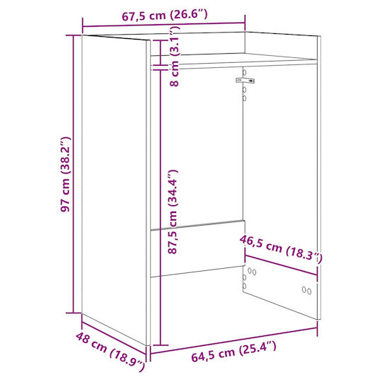 vidaXL Cabinet de baie Mobilier pentru baie L67.5xA48xÎ97cm Alb
