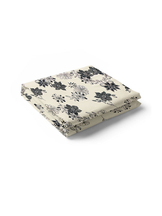 Hermia Tablecloth Ecru-black 140x180cm