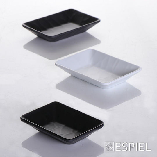 Espiel Wavy Matte Πιατέλα Σερβιρίσματος Τετράγωνη Μελαμίνης Λευκή 17x12.5εκ.