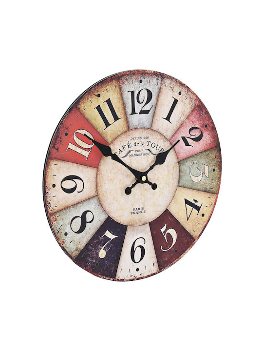 vidaXL Antique Wall Clock Wooden Colorful Ø60cm