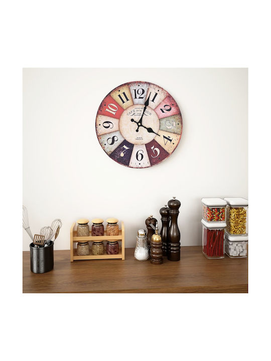 vidaXL Antique Wall Clock Wooden Colorful Ø60cm