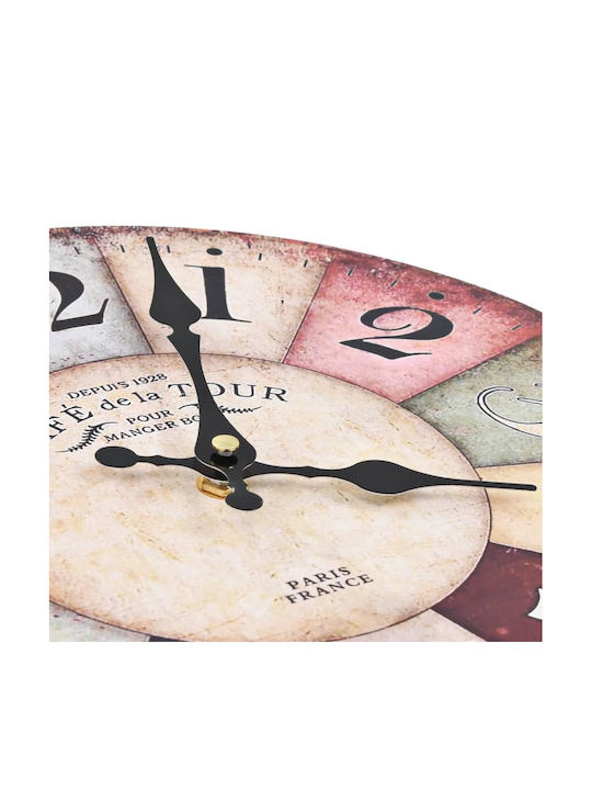vidaXL Antique Wall Clock Wooden Colorful Ø60cm