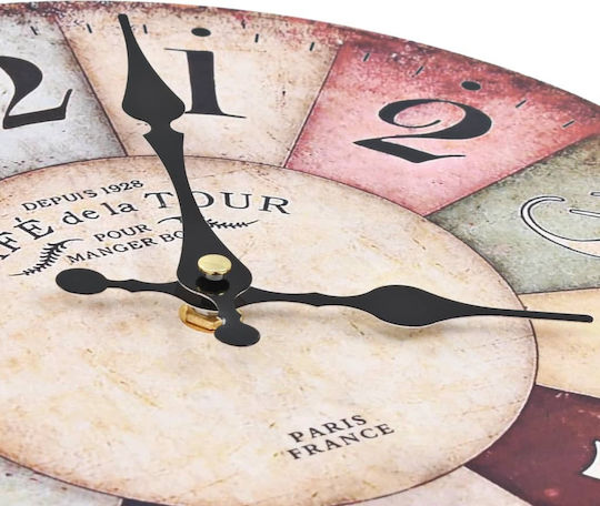 vidaXL Antikes Wanduhr Hölzernes Colorful Ø60cm