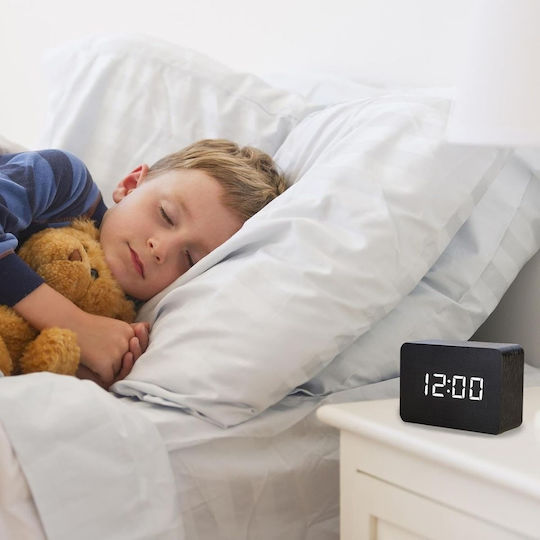 Uncle George Tabletop Digital Clock LED Wooden with Alarm Clock 01 06 04 0002 BLK Various Colors