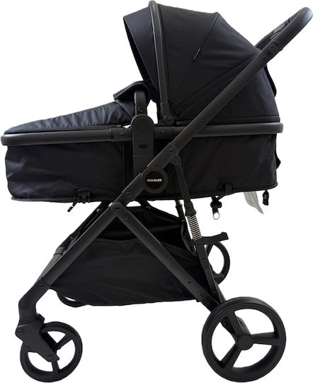 ForAll Fun Baby Star Adjustable 3 in 1 Baby Stroller Suitable for Newborn Black