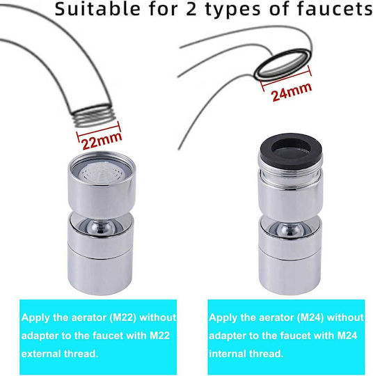 Rotating Faucet Arm 360° – 2 Functions M22/m24