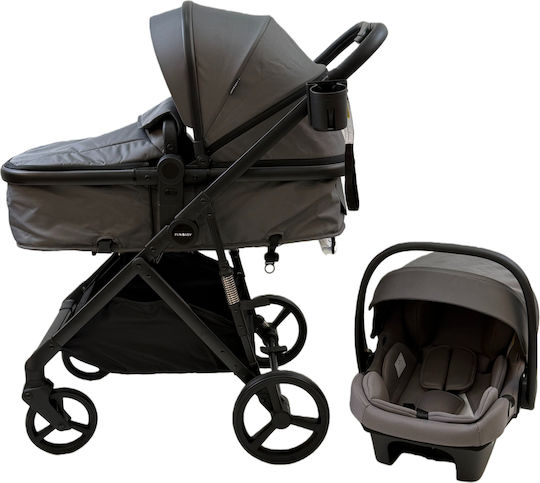 ForAll Fun Baby Star Adjustable 3 in 1 Baby Stroller Suitable for Newborn Gray