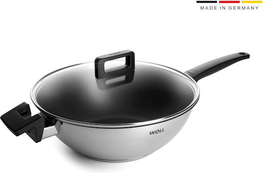 Woll Concept Wok Made of Stainless Steel with Lid with Non-Stick Coating 30cm