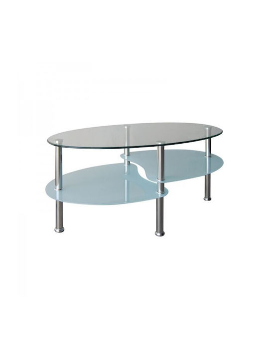 Ovalo Central Măsuță Corsica Din Sticlă Transparentă M90xL50xÎ44cm EM9552