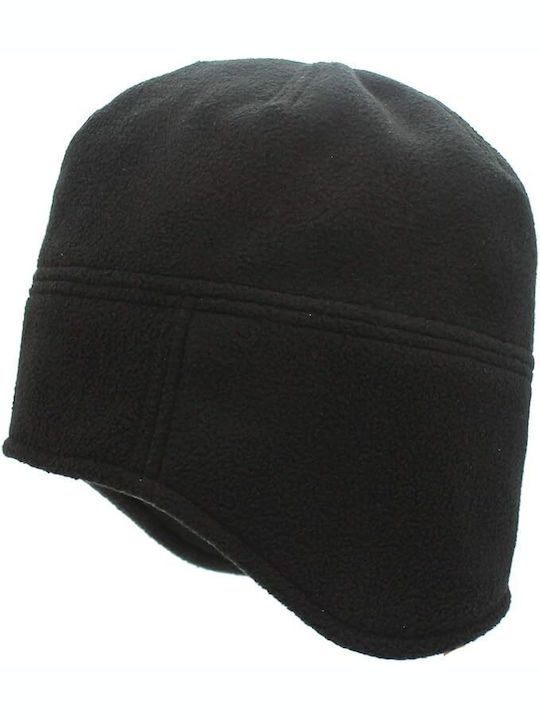 Σκουφάκι Διπλής Επένδυσης Αντιανεμικό Beanie Unisex Fleece Beanie Knitted in Black color