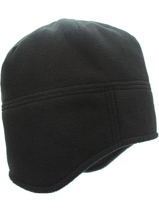 Σκουφάκι Διπλής Επένδυσης Αντιανεμικό Beanie Unisex Fleece Beanie Knitted in Black color