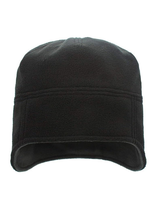 Σκουφάκι Διπλής Επένδυσης Αντιανεμικό Beanie Unisex Fleece Beanie Knitted in Black color