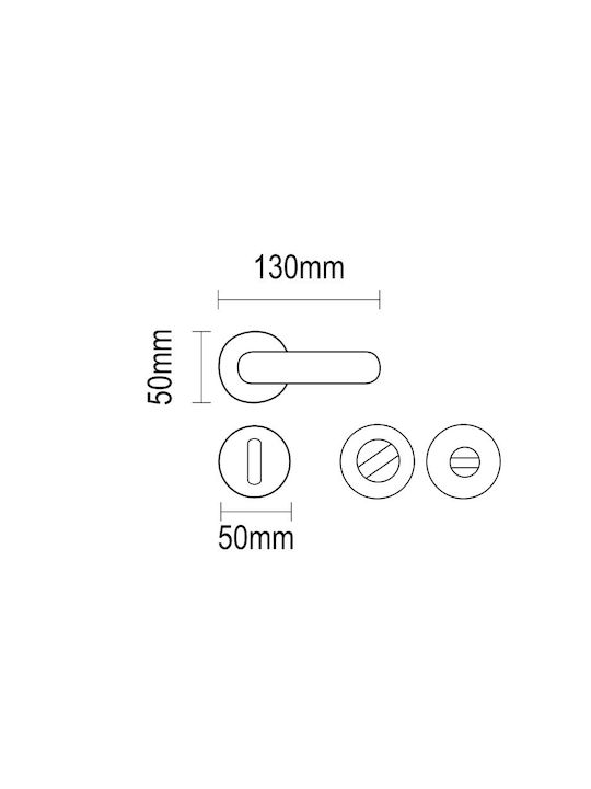 Viometale Middle Door Lever Rosette 06.220 Pair with Mouthpiece Matte Gold Viometale Middle Door Lever Rosette 06.220 Pair with Mouthpiece Matte Gold