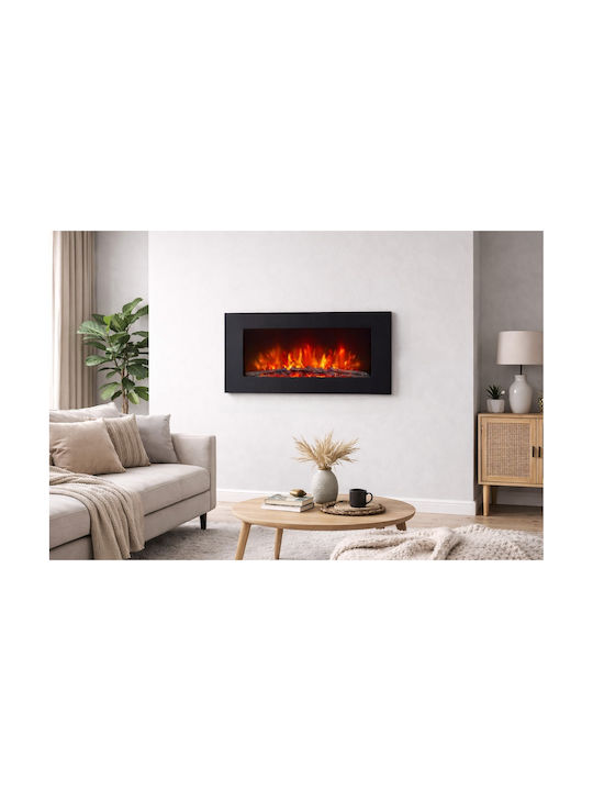 Hitense Wall Mounted Electric Fireplace 2000W 91x11.5cm Black