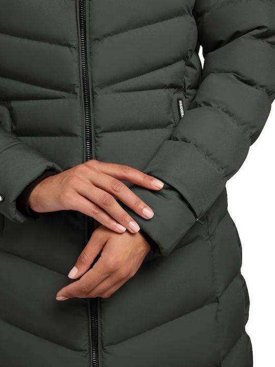 Lungă Jachetă de femei Puffer Khaki
