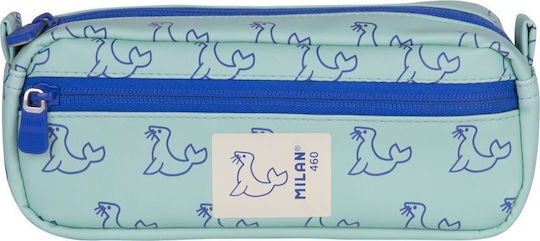 Milan Pencil Case with 2 Compartments Green
