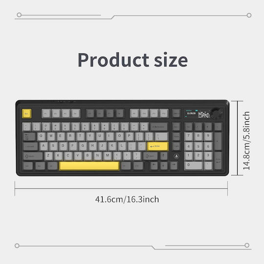 Ajazz AK980 V2 Ασύρματο Gaming Μηχανικό Πληκτρολόγιο (Αγγλικό US)